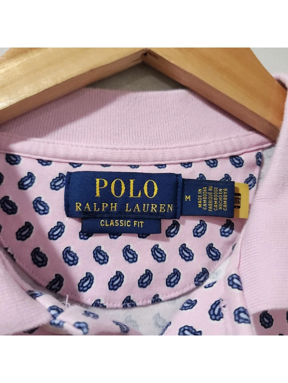 Polo Ralph Lauren Classic Fit Paisley All Over Shirt Preppy Casual Mens Medium
